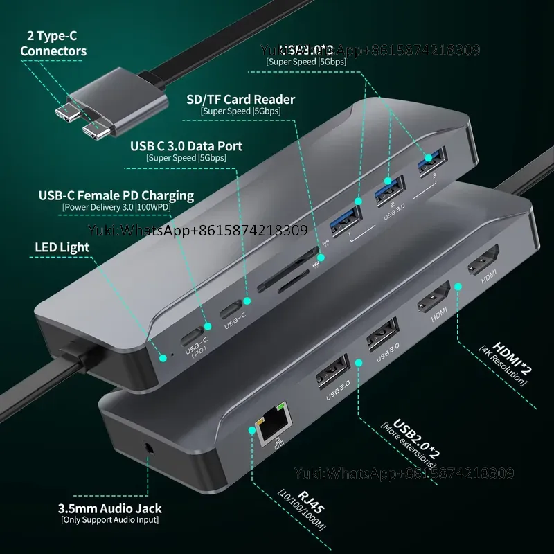 Usb C Hub - Station d'accueil USB-C 5 ports avec