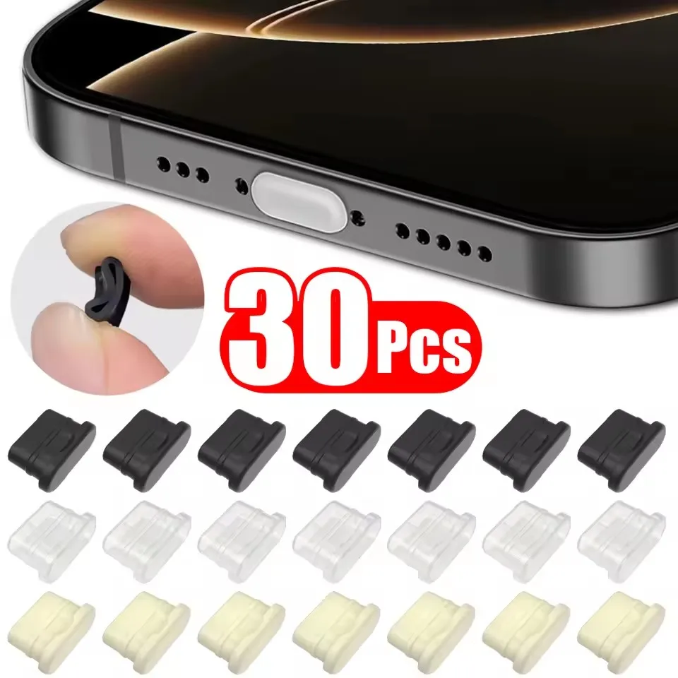 Usb C Hub - Bouchons anti-poussière USB-C en silicone souple,