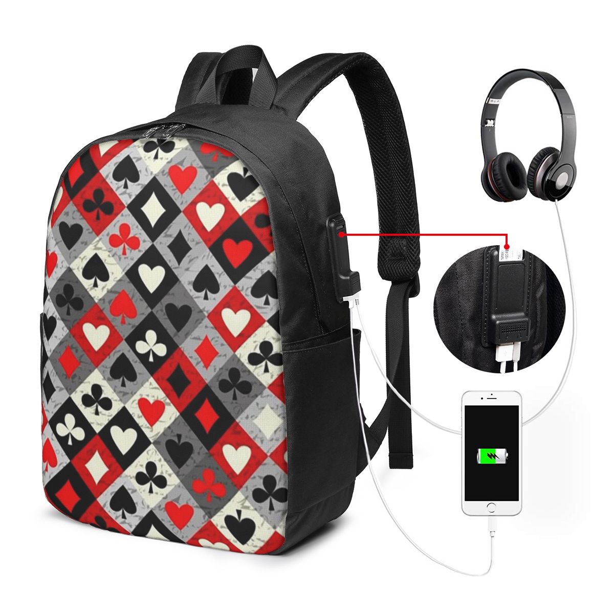 Sac à dos imprimé cartes à jou - Laptop Bag avis et prix